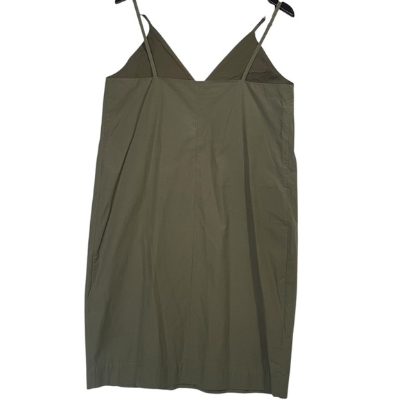 Everlane Olive Green Cotton Minimalistic‎ Sleeveless Barrel Mini Dress Size 6 - Picture 4 of 8